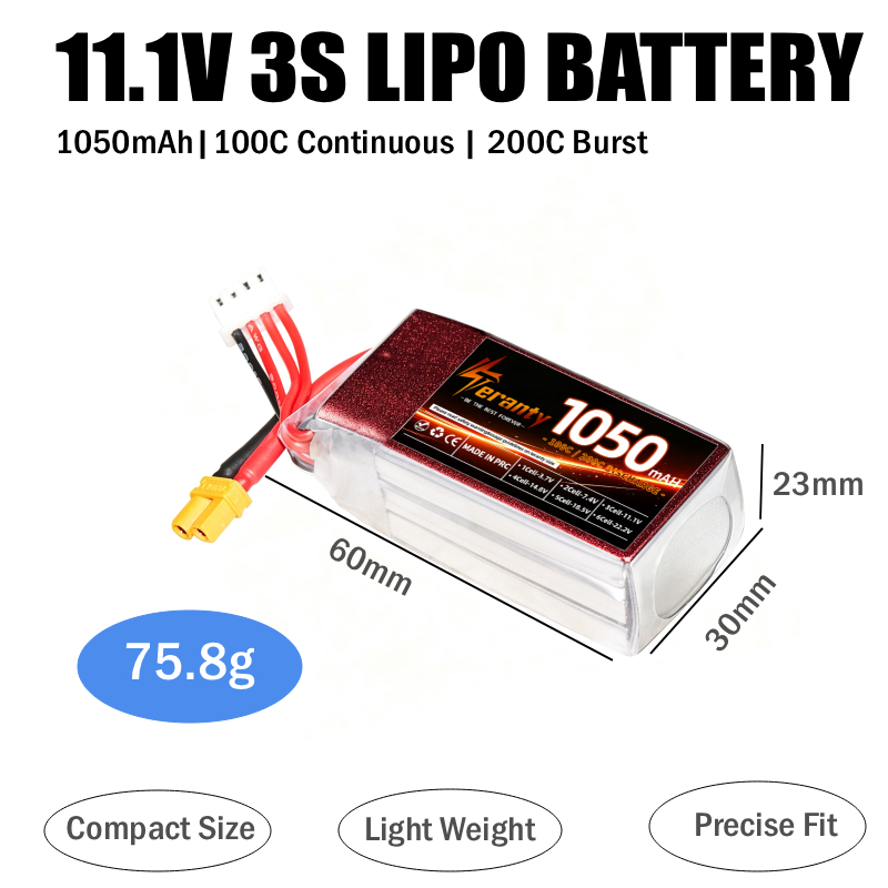 2PCS 1050mAh 2S 3S 4S RC Lipo  - Drone Battery 3S review and price